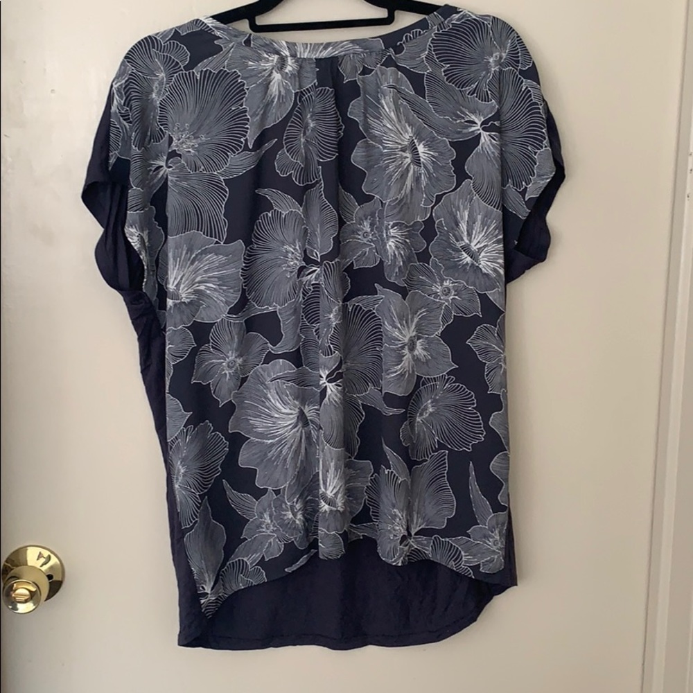 Grey floral blouse
